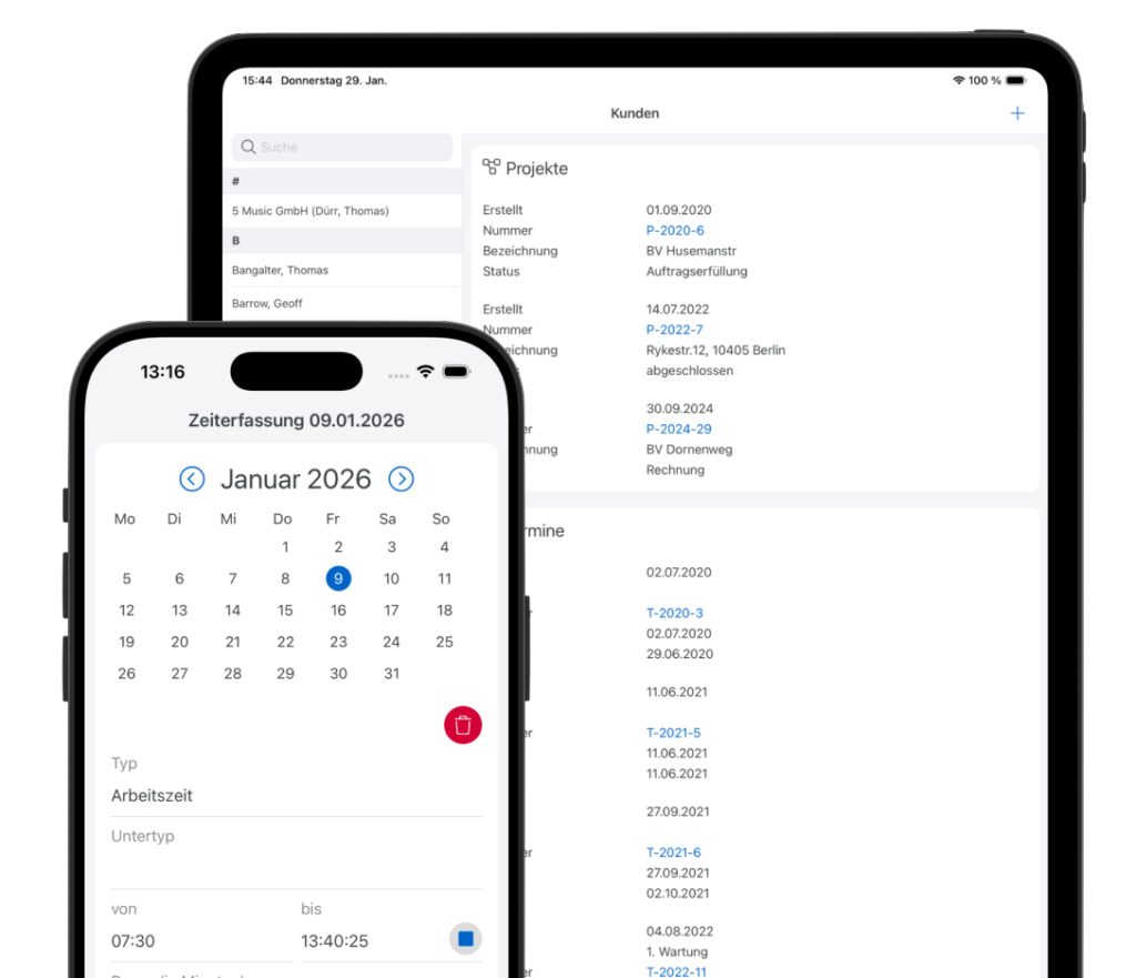 Display software of phone and iPad